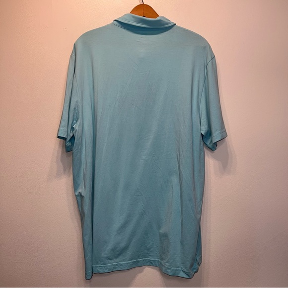 Peter Millar Mens Polo Shirt Size Large L Seaside Wash Blue Soft Golf Logo - Picture 4 of 7